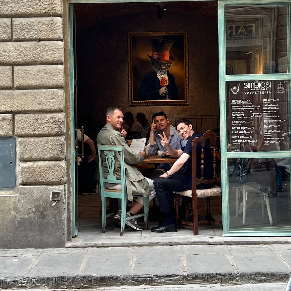The Studio Graft team in a café in Florence